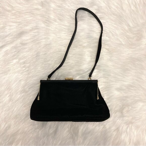Vintage Hillard & Hanson Black Velvet Mini Small Shoulder Bag - Picture 2 of 13